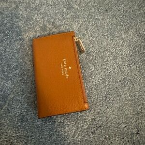 Kate Spade Leila Small Slim Bifold Wallet Tan Leather